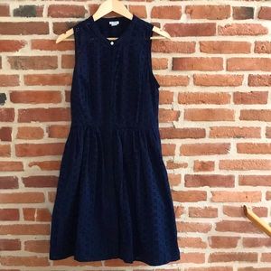 J. Crew Navy Blue Eyelet Dress